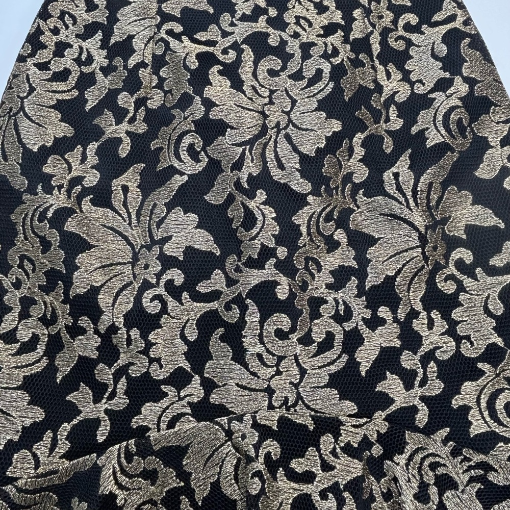 AKIRA Black and Gold Floral Lace High-Low Skirt - Picture 5 of 7